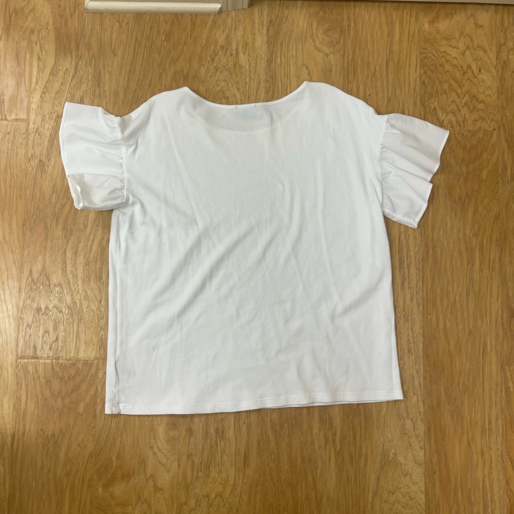 White Halogen Short, Ruffle Sleeve T-Shirt - Picture 7 of 7